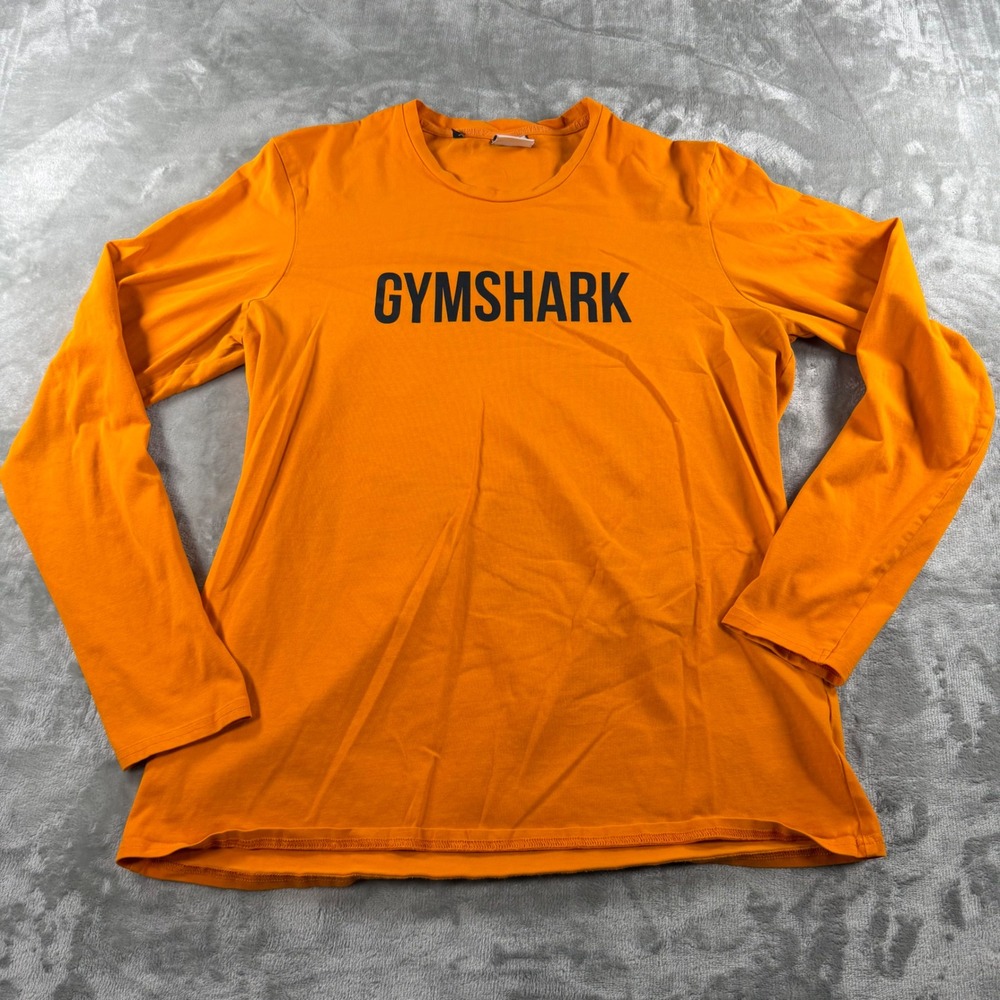 Gymshark Mens Orange‎ Long Sleeve Apollo Graphic Logo T-Shirt XL GMLT3487-BLO